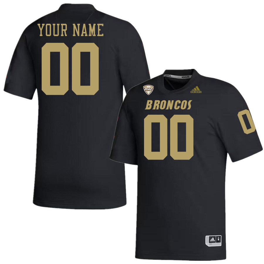 Custom Western Michigan Broncos Name And Number College Football Jerseys Stitched-Black